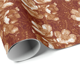 Jasmine Bloom Vintage Flowers Blommönster Brown Presentpapper