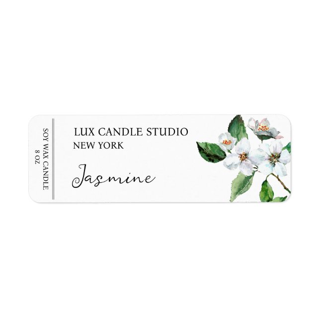 Jasmine Candle-etikett Returadress Etikett (Framsidan)