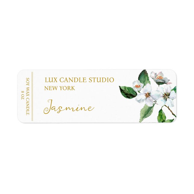 Jasmine Candle-etikett Returadress Etikett (Framsidan)