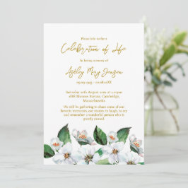 Jasmine Celebration of Life Funeral Inbjudningar