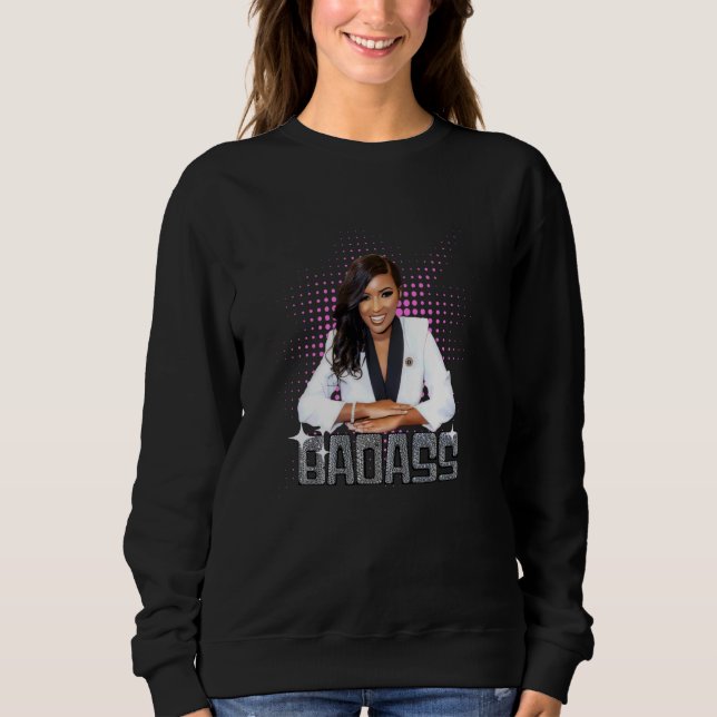 Jasmine Crockett Clapback Badass Queen of Smackdow T Shirt (Framsida)