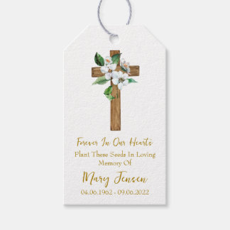 Jasmine Cross Memorial Funeral Seed Packet  Presentetikett