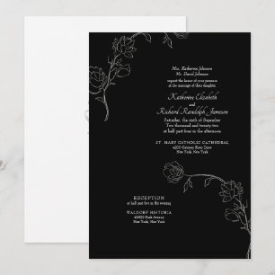 Jasmine Disline Black Forme Bröllop Inbjudningar