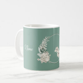 Jasmine Floral Green Geometric Wedding Party Kaffemugg