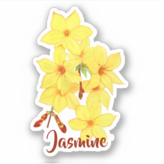 Jasmine Flower Anpassningsbar Vinyl Stickers Klistermärken