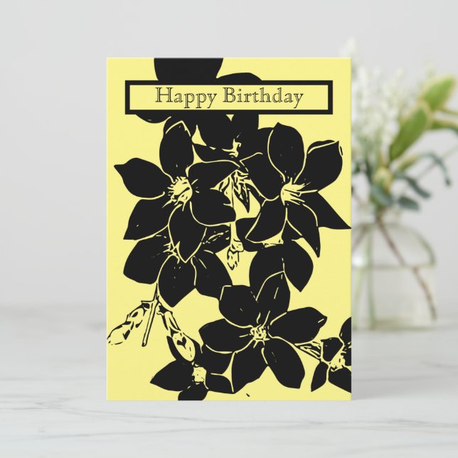 Jasmine Flower Birthday Flata Greeting Card Kort (Stående Fram)