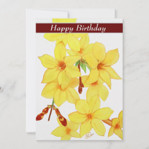 Jasmine Flower Card för grattis på födelsedagen Gu Julkort
