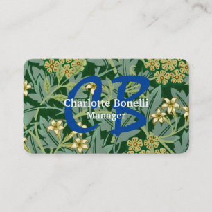 Jasmine Flower Professionell Feminine Monogram Visitkort