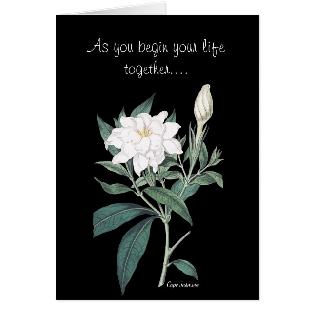 Jasmine Flowers Bröllop Hälsningskort (Framsidan)