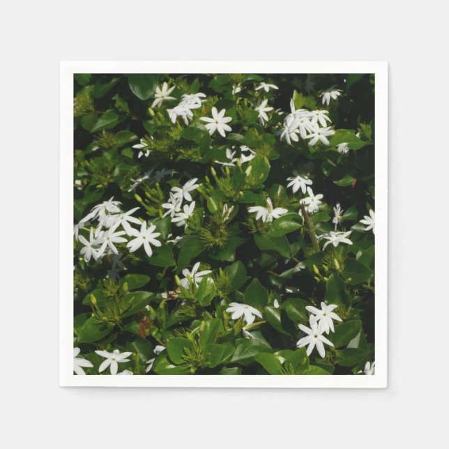 Jasmine Flowers Tropical Blommigt Botanical Pappersservett (Framsidan)