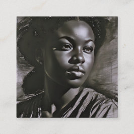 "Jasmine" Kvinnor i träkol Fyrkantigt Visitkort