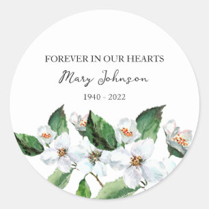 Jasmine Memorial Begravning Klassisk Rund Klisterm Runt Klistermärke