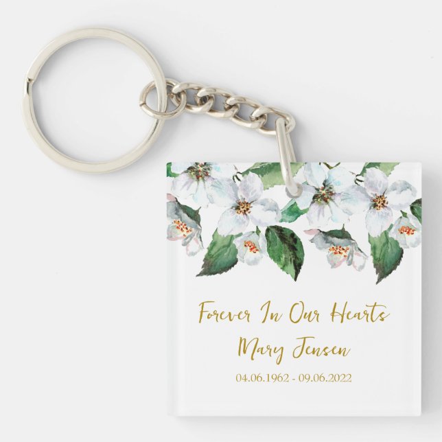 Jasmine Memorial Funeral Photo Keychain (Framsidan)