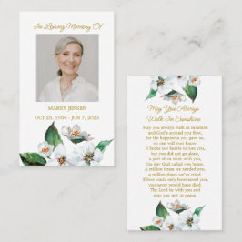 Jasmine Memorial Photo Funeral Prayer Card Visitkort