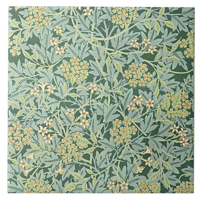 Jasmine, mönster av William Morris Kakelplatta (Framsidan)