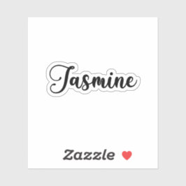 Jasmine Namn - handskriven calligrafi Klistermärken