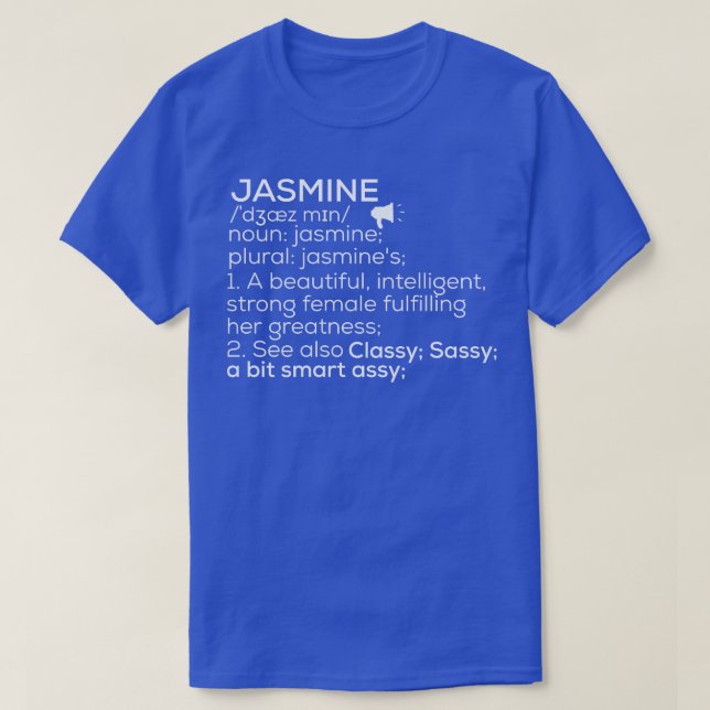 Jasmine Namn Jasmine Definition Jasmine Female Nam T Shirt (Design framsida)