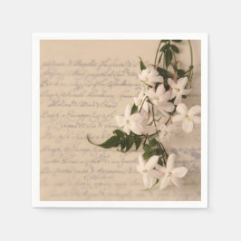 Jasmine på gammalt skript pappersservett