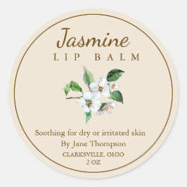 Jasmine Salve / balm Label Runt Klistermärke