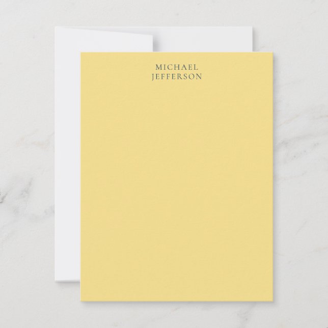 Jasmine & Slate Grey Minimalist Plain Modern Name Anteckningskort (Framsida)