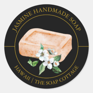 Jasmine Soap-etikett Runt Klistermärke