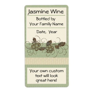 Jasmine Vine Vin Labels Bordeaux, Ice Vin Fraktsedel
