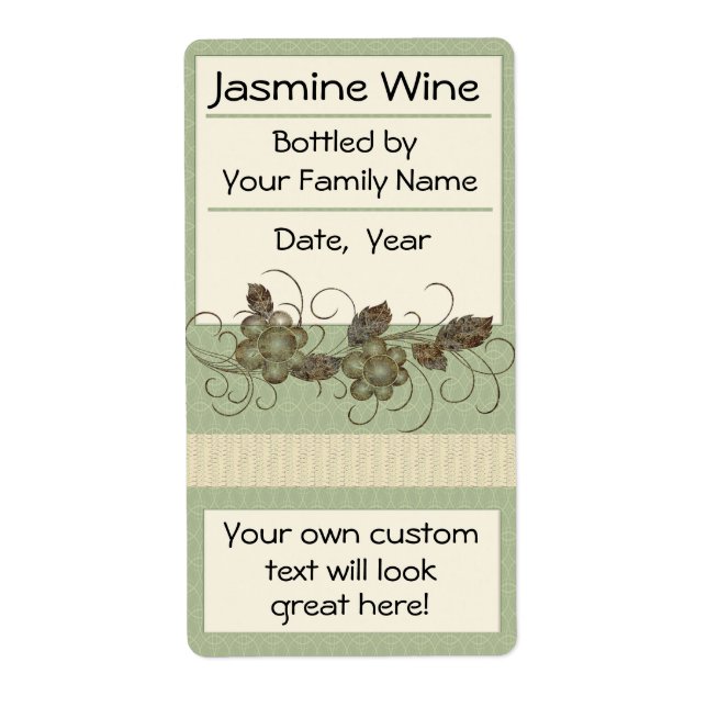 Jasmine Vine Vin Labels Bordeaux, Ice Vin Fraktsedel (Framsidan)