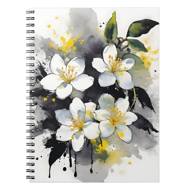 Jasmine - Watercolor flowers Anteckningsbok (Framsidan)