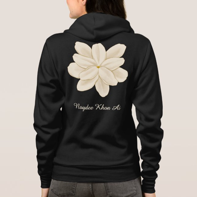 Jasmine White Flower Namn Fram- och Baksida T Shirt (Baksida)