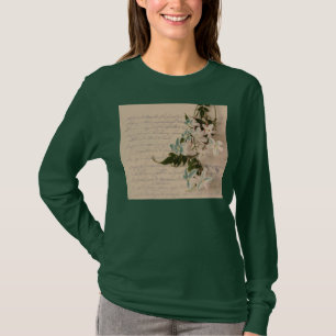 jasminen på gammalt skrivar damlångärmadt-skjor tee shirt