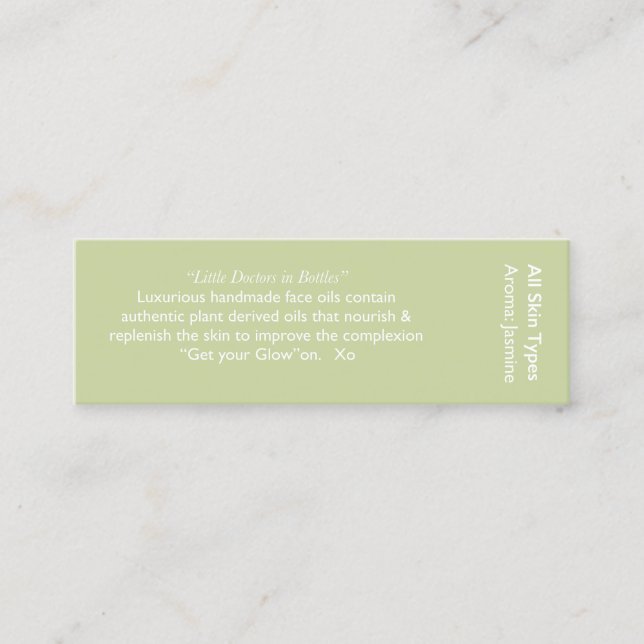 Jasminingredienskort Mini Visitkort (Framsida)