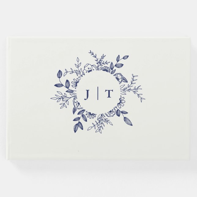 Jasminum Sambac Elegant Blommigt bröllop Gästböcker (Framsida)