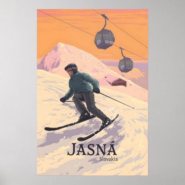 Jasna Skidort Slovakien Reseskylt Poster (Framsidan)