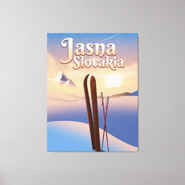 Jasna, Slovakia Ski poster. Canvastryck (Framsida)