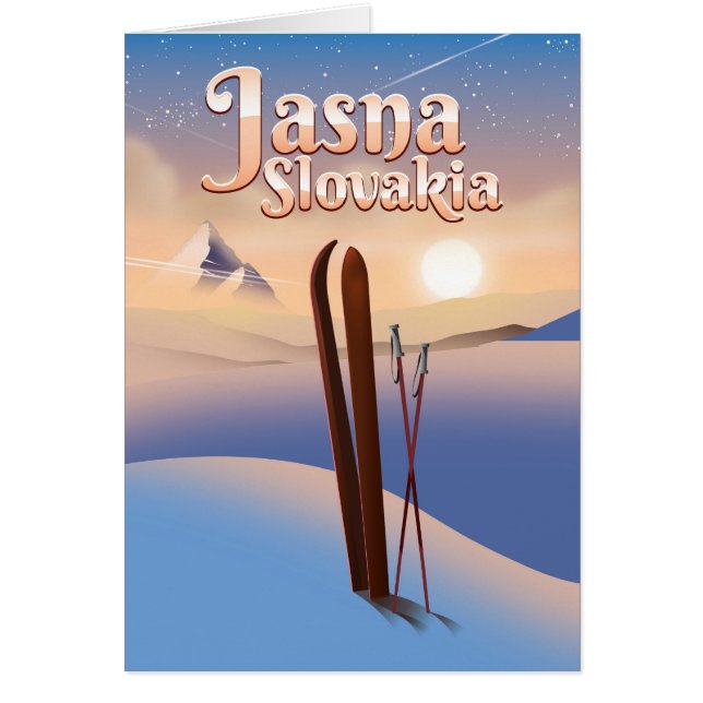 Jasna, Slovakien skidposter. Hälsningskort (Framsidan)