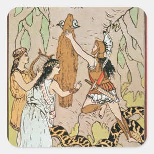 Jason beslagtog Golden Ull Fyrkantigt Klistermärke