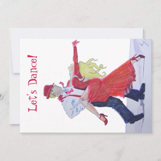 Jason Donovan Kristina Rihanoff Foxtrot Tecknad Inbjudningar (Framsida)