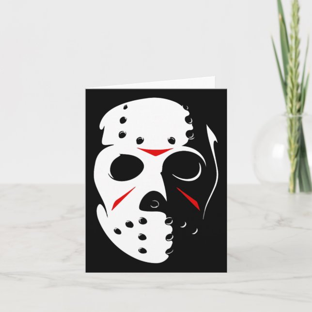 Jason Hockey Mask Halloween Fredag 13:e Kort (Framsida)