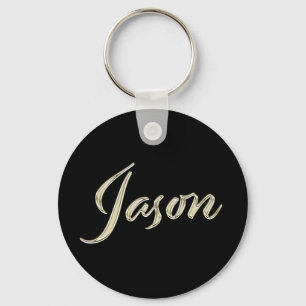 Jason Namn whitegold Button Schlüsselanhänger Nyckelring