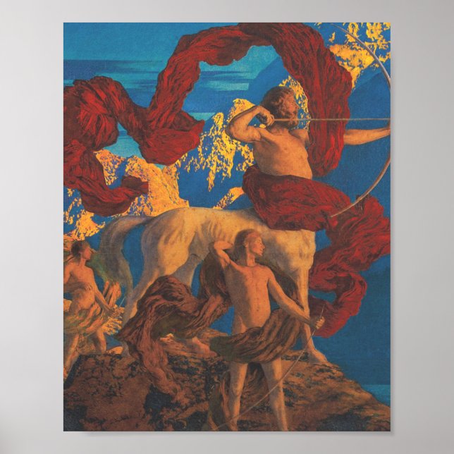 Jason och hans lärare vid Maxfield Parrish Poster (Framsidan)