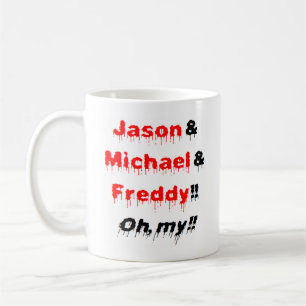 Jason och michael och freddy kaffemugg