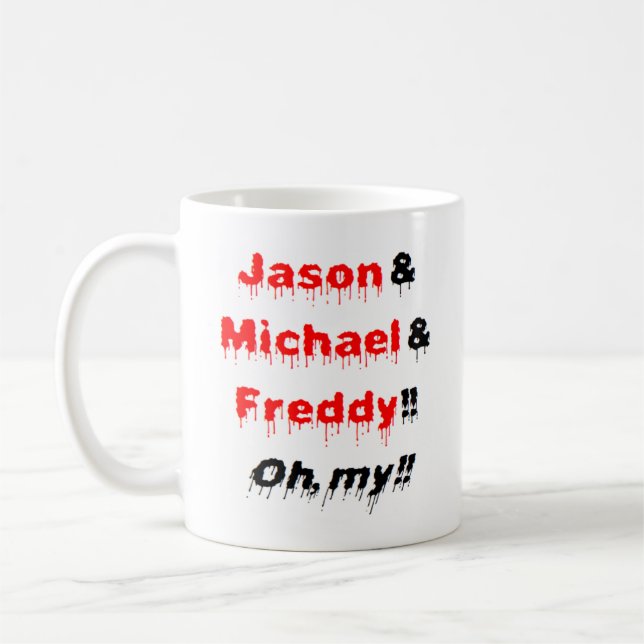Jason och michael och freddy kaffemugg (Vänster)