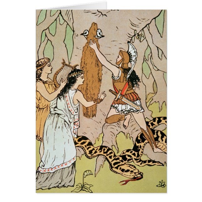 Jason som griper den guld- ullen hälsningskort (Framsidan)