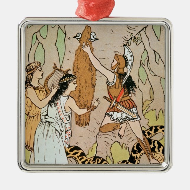 Jason som griper den guld- ullen julgransprydnad metall (Framsidan)