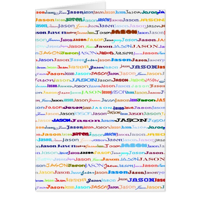 Jason Text Design II Greeting Card-Lodrät Hälsningskort (Framsidan)