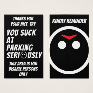 Jason varnar dig på Parking allvarligt Visitkort