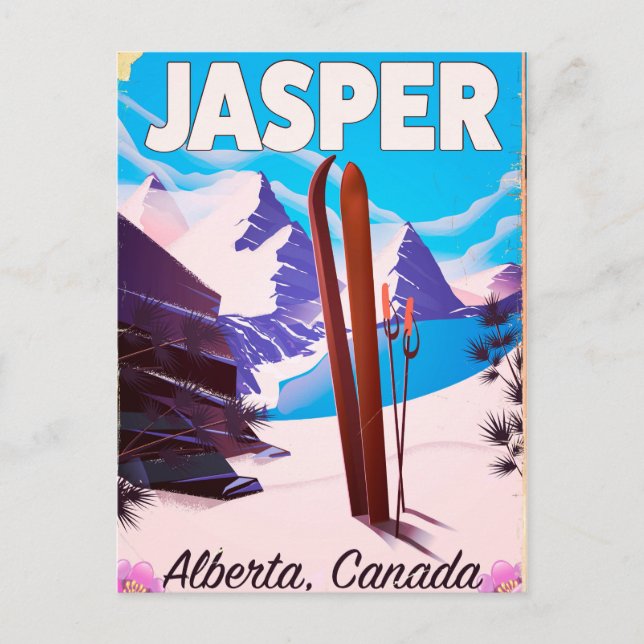 Jasper Alberta Kanada resaffisch Vykort (Framsida)