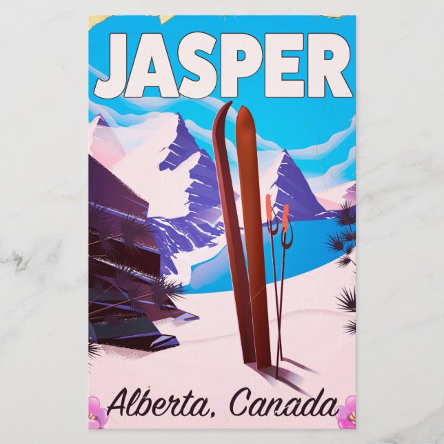 Jasper Alberta Kanadas reseaffisch Brevpapper (Framsida)