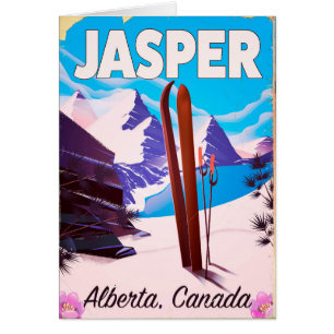 Jasper Alberta Kanadas reseaffisch Hälsningskort