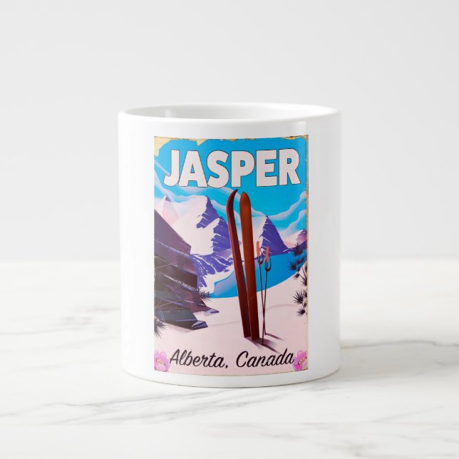 Jasper Alberta Kanadas reseaffisch Jumbo Mugg (Framsidan)